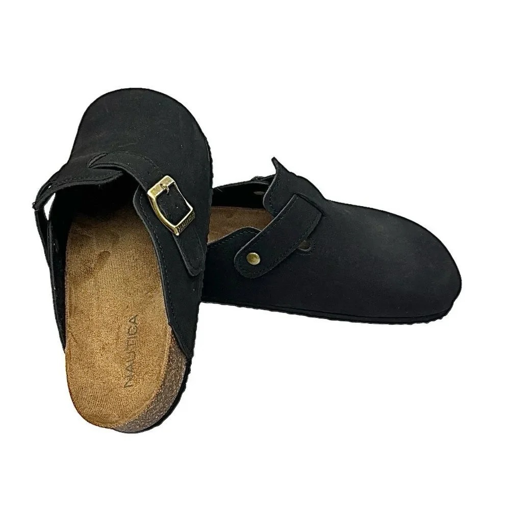 Nautica Boston Clog Black Slip-On Casual Shoes Men’s Size 7M